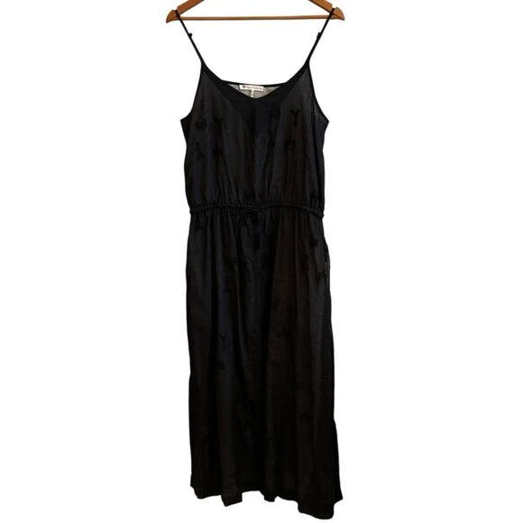 House of Harlow 1960 Black Spaghetti Adjustable Strap Slip Dress Pockets Medium - Picture 1 of 11